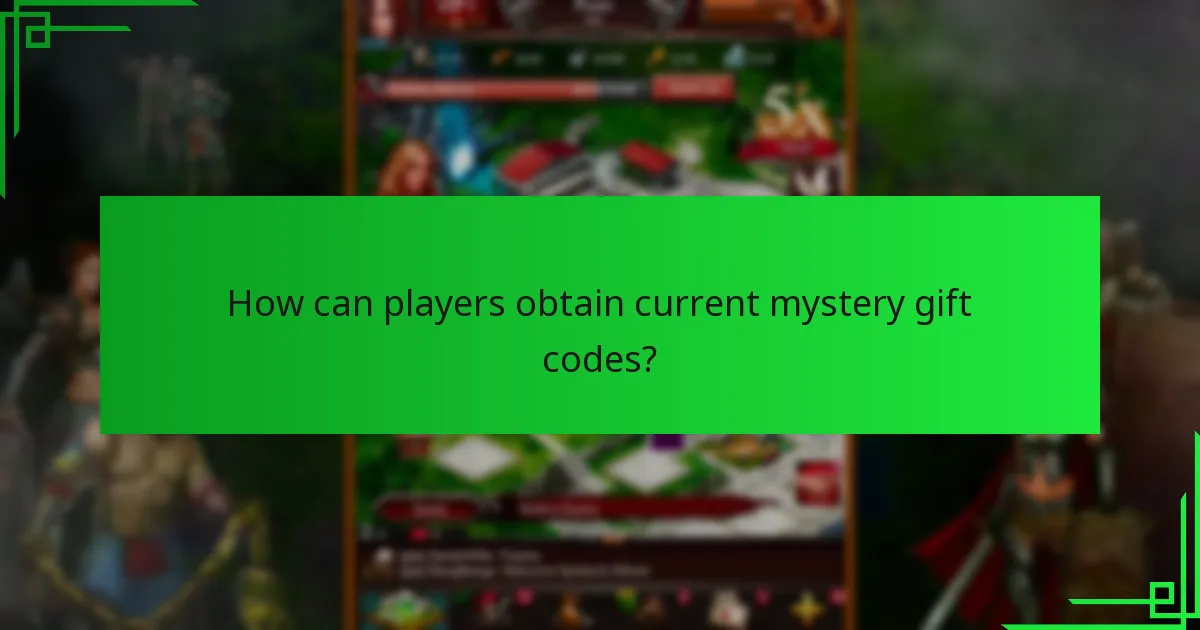 How can players obtain current mystery gift codes?