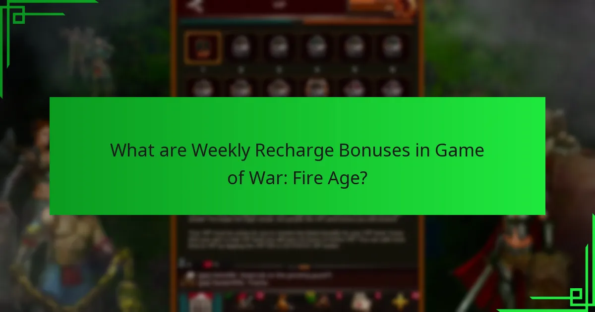 What is the value proposition of participating in Weekly Recharge Bonuses?