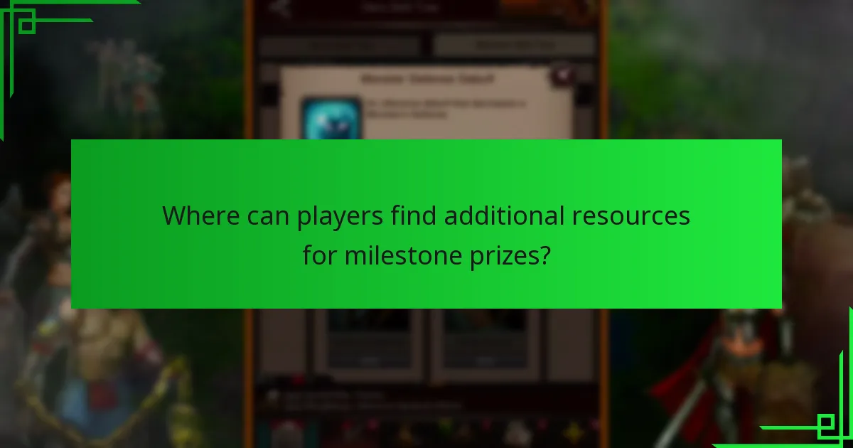 Where can players find additional resources for milestone prizes?